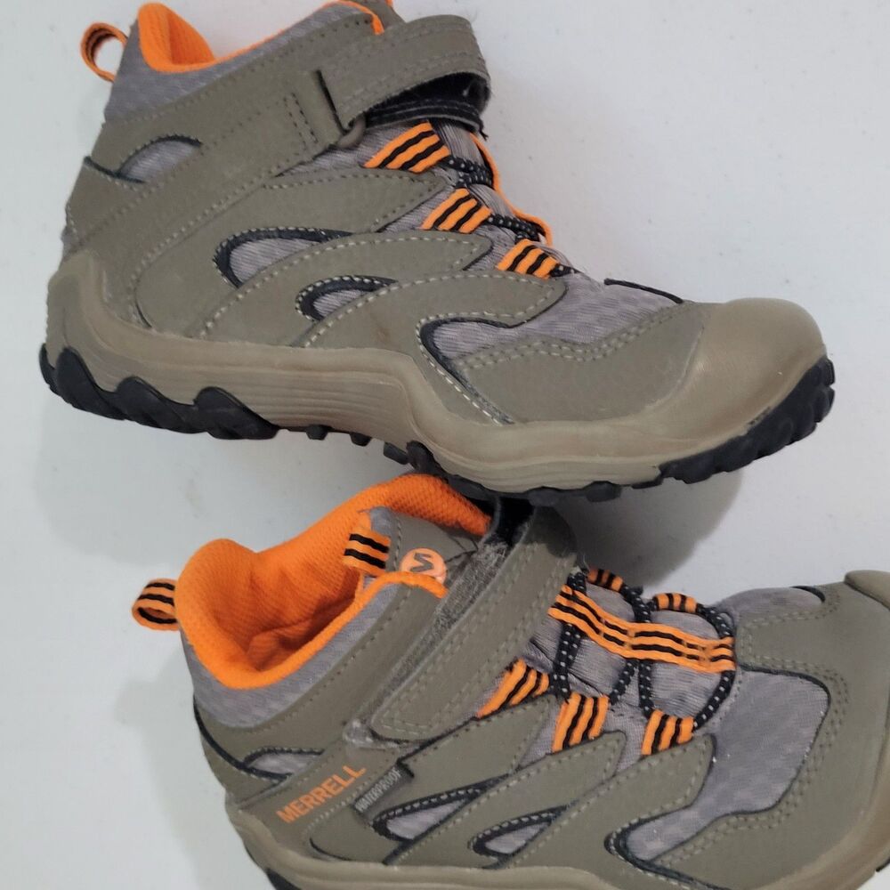Merrell Kids Olive Green and Orange Trail Sneakers